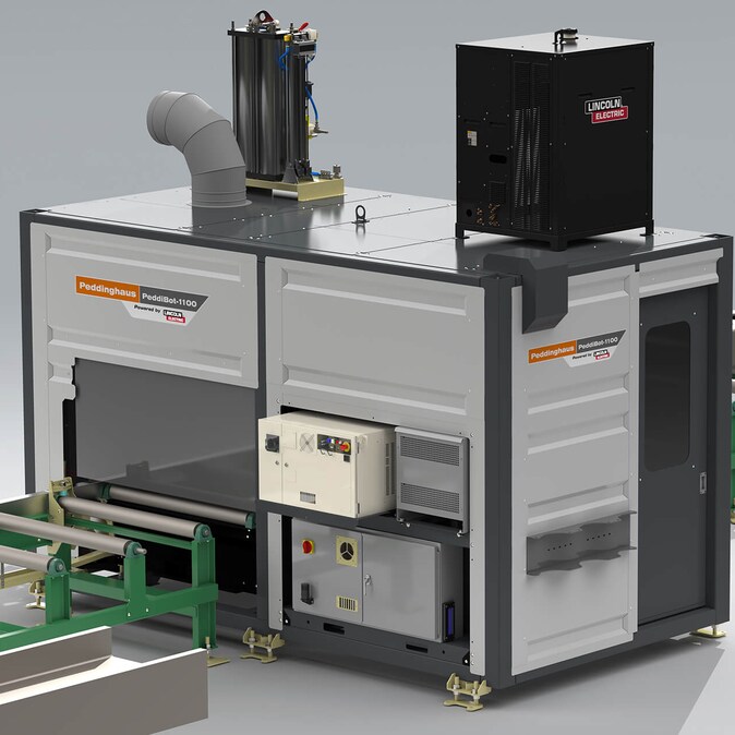 peddibot-1100 outfeed with steel material peddibot-1100 outfeed with steel material